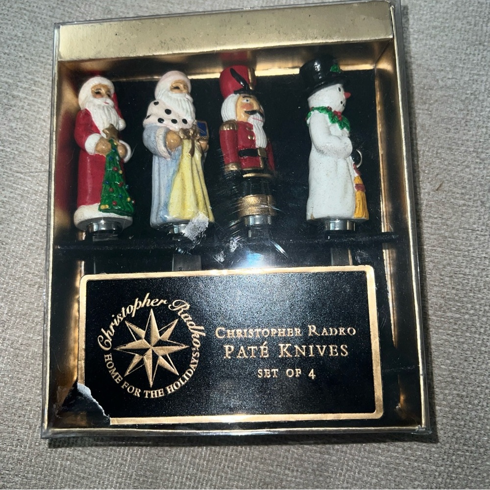 Christopher Radko Home for the Holidays Nutcracker Pate Knives Spreader Set of 4